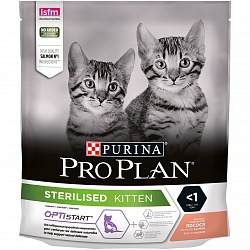 Сухой корм для стерилизованных котят Pro Plan Sterilized Kitten с лососем