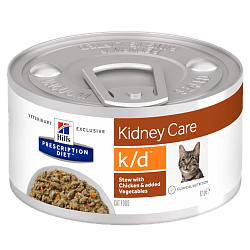 Консервы для кошек Hill's Prescription Diet k/d рагу с курицей и овощами, 82 г