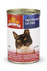 Консервы для кошек Chicopee Chunks with Beef мясные кусочки с говядиной, 0,4 кг