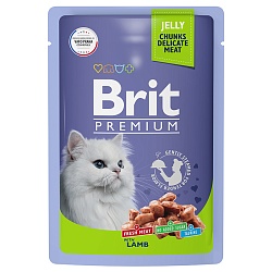Влажный корм для кошек Brit Premium Ягненок в желе, 85 г х 14 шт.