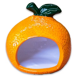 Домик для грызунов КерамикАрт Апельсинка, 9 х 7,5 х 9 см