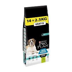 Сухой корм для собак для крупных пород с мощным телосложением и чувствительным пищеварением Pro Plan Adult Large Robust Sensitive Digestion с ягненком, 14+2,5 кг