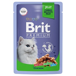 Влажный корм для кошек Brit Premium Цыпленок в желе, 85 г х 14 шт.