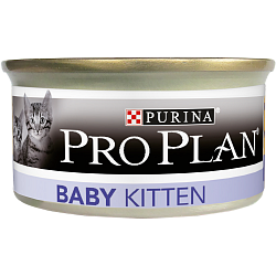 Консервы для котят Pro Plan Baby Kitten первый прикорм, нежный мусс 85 г х 24 шт.