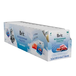 Влажный корм для кошек Brit Premium Воздушный паштет с уткой,упаковка 14 шт * 100 гр