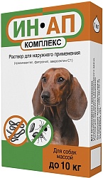 Ин-Ап комплекс капли против экто- и эндопаразитов для собак до 10 кг, 1 мл