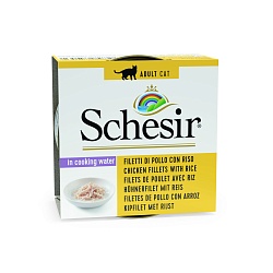 Консервы для кошек Schesir цыплёнок с рисом в собственном соку, 85 г х 14 шт.