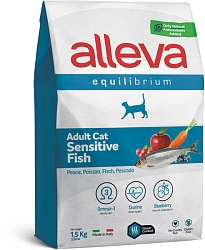 Сухой корм для взрослых кошек Alleva Equilibrium Sensitive Fish с рыбой