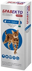 Бравекто MSD Animal Health Плюс капли от блох ,клещей и гельминтов для кошек 2,8-6,25 кг