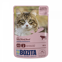 Влажный корм для кошек Bozita Beef кусочки в соусе с говядиной, 85 г х 12 шт.