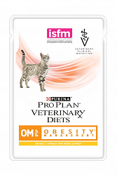 Влажный корм Purina Pro Plan Veterinary Diets OM, корм для кошек при ожирении, курица 85 г х 10 шт. 