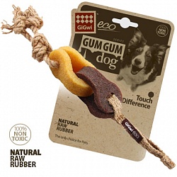 Игрушка для собак GiGwi Gum Gum Dog Цепь с льняным ремешком, эко-резина 40 см