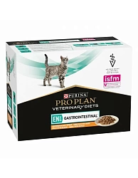 Влажный корм Purina Pro Plan Veterinary Diets EN Gastrointestinal для кошек при расстройствах пищеварения, с курицей,упаковка 85 г х 10 шт