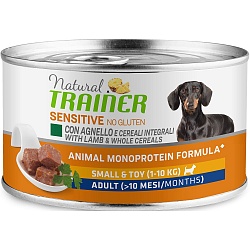 Консервы для взрослых собак мелких пород Trainer Natural Sensitive No Gluten Adult Mini для чувствительного пищеварения, ягненок 150 г