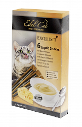 Жидкое лакомство для кошек Edel Cat Крем-суп с сыром и таурином, 6 штук