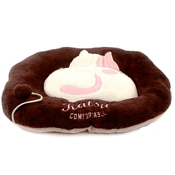 Лежак для кошек Katsu Катсу "Котёнок" SM коричневый, 60х50 см
