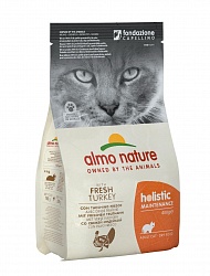 Сухой корм для взрослых кошек Almo Nature Holistic Turkey с индейкой