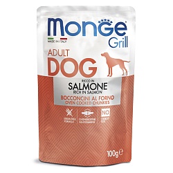 Консервы для взрослых собак Monge Dog Grill Pouch лосось 0,1 кг 