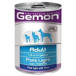 Консервы для собак Gemon Dog Light паштет с тунцом, 0,4 кг