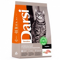 Сухой корм для кошек с чувствительным пищеварением Darsi Индейка
