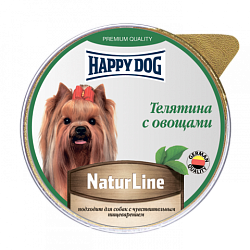 Консервы для собак Happy Dog Natur Line Телятина с овощами паштет 125 г