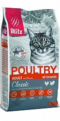 Сухой корм Blitz Classic Poultry Adult Cat для взрослых кошек, с домашней птицей