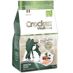 Сухой корм для взрослых собак средних и крупных пород Crockex Wellness утка с рисом