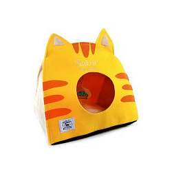 Домик-лежак для кошек Katsu Катсу "Царство Морфея" LG жёлтый, 50х35х48 см