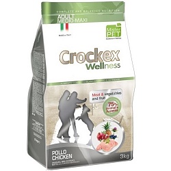 Сухой корм для взрослых собак средних и крупных пород Crockex Wellness курица с рисом