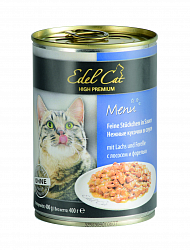 Консервы для кошек Edel Cat Лосось и форель, кусочки в соусе 0,4 кг