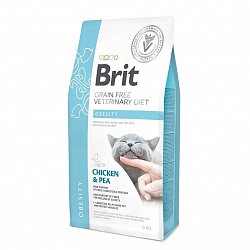 Сухой беззерновой корм для кошек Brit Veterinary Diet Cat Grain free Obesity при избыточном весе и ожирении