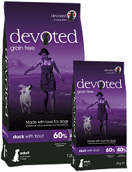 Сухой корм Devoted Grain Free беззерновой для взрослых собак, с уткой и форелью