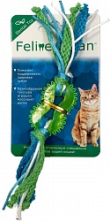 Игрушка для кошек Aromadog Feline Clean Dental Колечко прорезыватель с лентами, 22 см