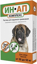 Ин-Ап комплекс капли против экто- и эндопаразитов для собак 30-50 кг, 5 мл