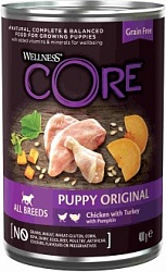 Консервы для щенков Wellness Core курица с индейкой и тыквой, 0,4 кг