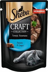 Влажный корм для кошек Sheba Craft Collection Тонкие ломтики лосось в соусе, 75 г х 28 шт.