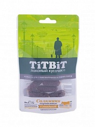 Колбаски сыровяленные для собак Titbit Salamini с говядиной, 40 г