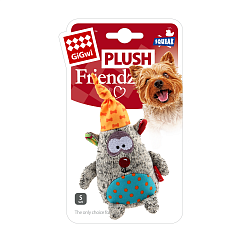 Игрушка для собак GiGwi Plush Friendz "Мишка с пищалкой", 10 см