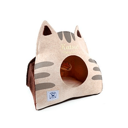 Домик-лежак для кошек Katsu Катсу "Царство Морфея" LG хаки, 50х35х48 см