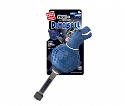 Игрушка для собак GiGwi Push to Mute Динозавр с отключаемой пищалкой, синий 13 см