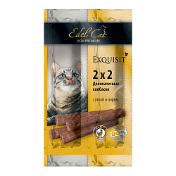 Лакомство для кошек Edel Cat колбаски-мини "Утка|сыр" 2×2 г