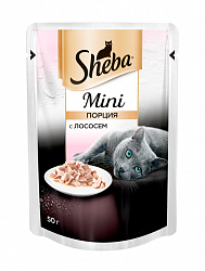 Консервы (пауч) для кошек Sheba Mini с лососем, 50 г х 33 шт.