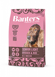 Сухой корм для пожилых собак и склонных к набору веса Banters Senior Light курица с рисом