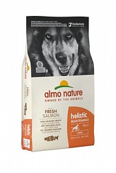Сухой корм для взрослых собак крупных пород Almo Nature Large&Salmon Holistic c лососем, 12 кг