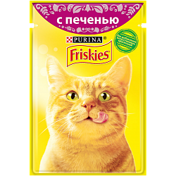 Влажный корм Friskies для взрослых кошек, с печенью в подливе 85 г х 24 шт.