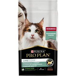 Сухой корм Pro Plan LiveClear для стерилизованных кошек и кастрированных котов от 1 года, с высоким содержанием лосося 1,4 кг