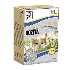 Консервы Bozita Kitten для котят, беременных и кормящих кошек, мясные кусочки в желе 190 г
