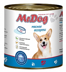 Консервы для собак Mr. Dog мясное ассорти, 750 г