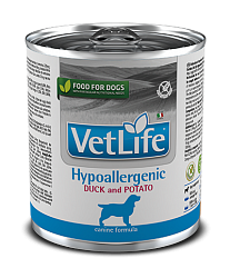 Диетические консервы для собак Farmina Vet Life Hypoallergenic Duck & Potato при пищевой аллергии и непереносимости, утка с картофелем паштет 6 шт х 300 г