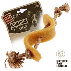 Игрушка для собак GiGwi Gum Gum Dog Доллар с льняным ремешком, 13,5 см